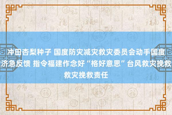 冲田杏梨种子 国度防灾减灾救灾委员会动手国度救灾济急反馈 指令福建作念好“格好意思”台风救灾挽救责任