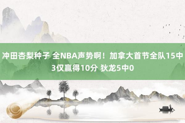 冲田杏梨种子 全NBA声势啊！加拿大首节全队15中3仅赢得10分 狄龙5中0