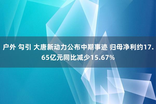 户外 勾引 大唐新动力公布中期事迹 归母净利约17.65亿元同比减少15.67%