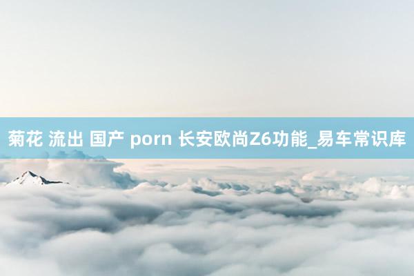 菊花 流出 国产 porn 长安欧尚Z6功能_易车常识库