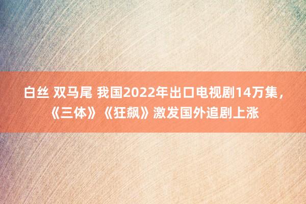 白丝 双马尾 我国2022年出口电视剧14万集，《三体》《狂飙》激发国外追剧上涨